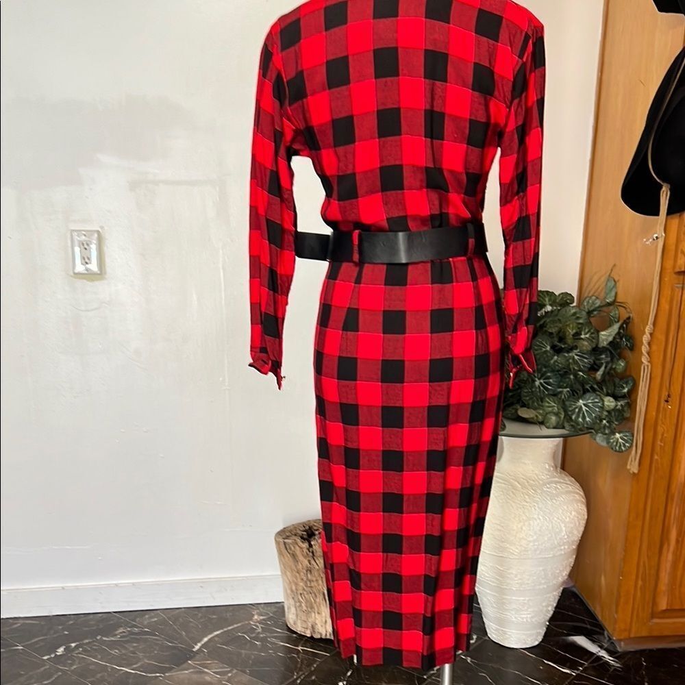 R.J. Steven by carol escritor vintage Plaid Red and Black Women's Dress - Picture 13 of 16